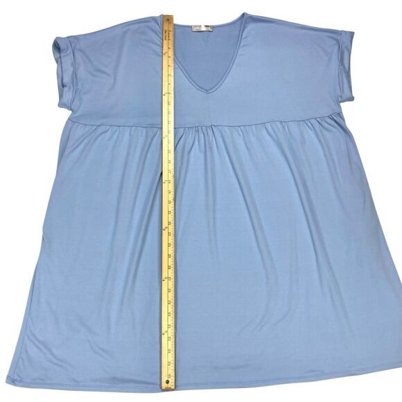 Charlotte Avery Dress Sz XL Blue Short Sleeve V Neck Oversize Comfy Loungewear - Picture 13 of 16